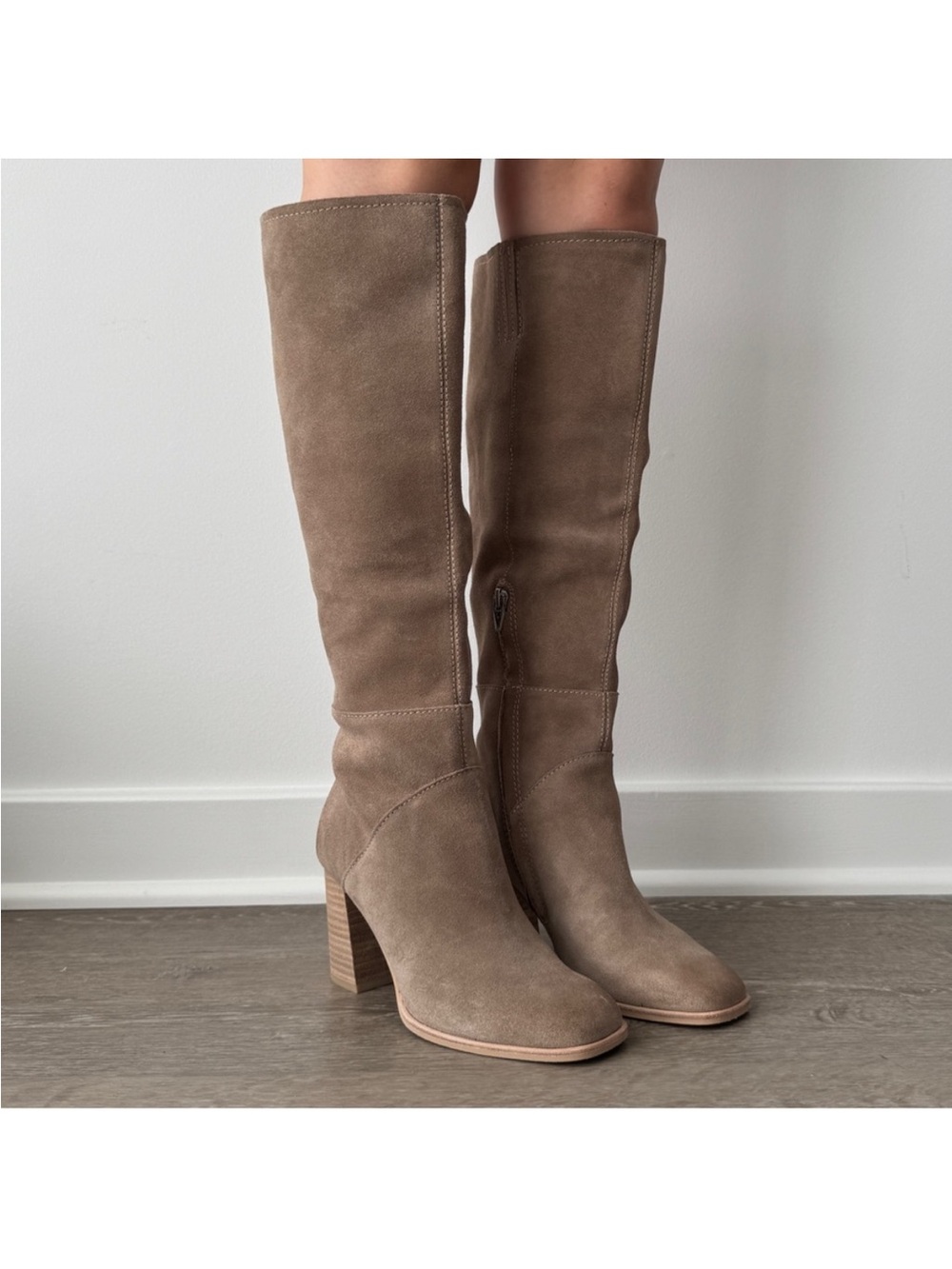Dolce Vita Suede Knee-High Block Heel Boots